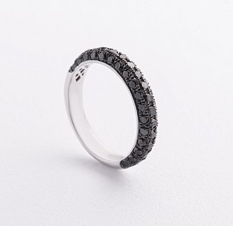 Золота каблучка з чорними діамантами кб0245sth