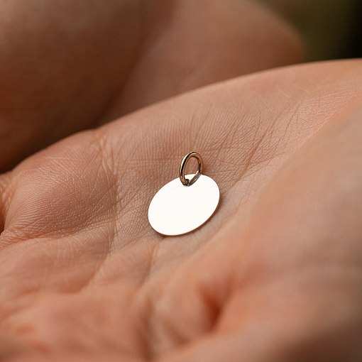 Кулон для гравировки в белом золоте (14 мм) п03519 2