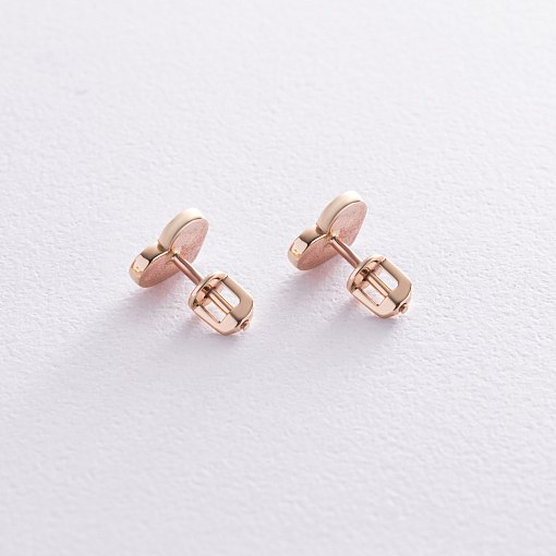 Серьги - пусеты "Сердечки" в  желтом золоте с08440 4