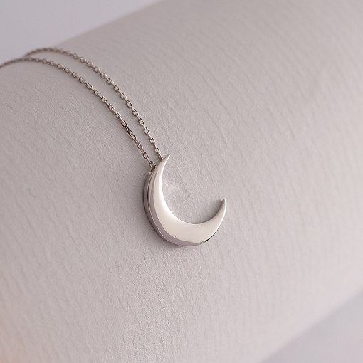 Кольє Місяць з білого золота кол01439 3