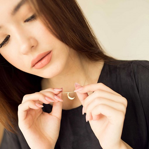 Колье "Луна" в желтом золоте кол01535 3