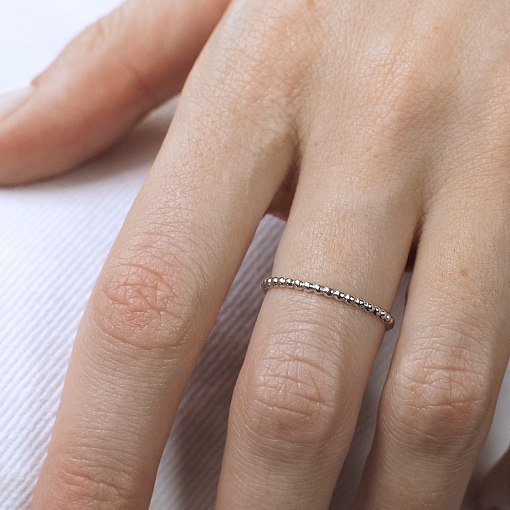 Кольцо "Шарики" в белом золоте к06630 24