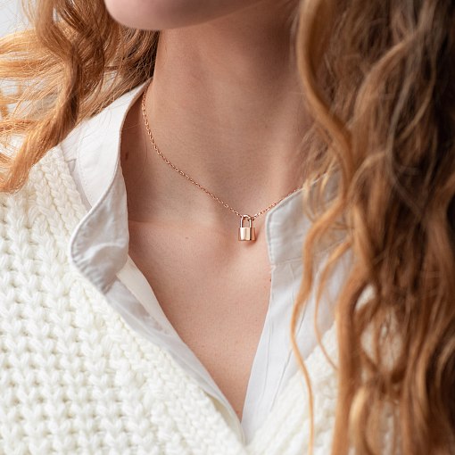 Колье "Замочек" в красном золоте кол01890 2