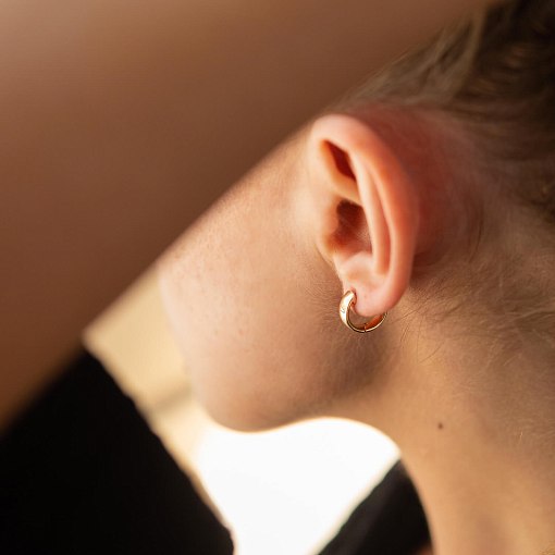 Серьги - кольца в желтом золоте с08378 9