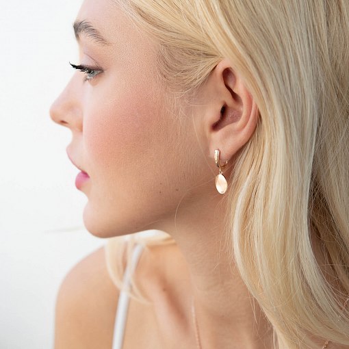 Серьги "Монетки" в красном золоте с07623 6