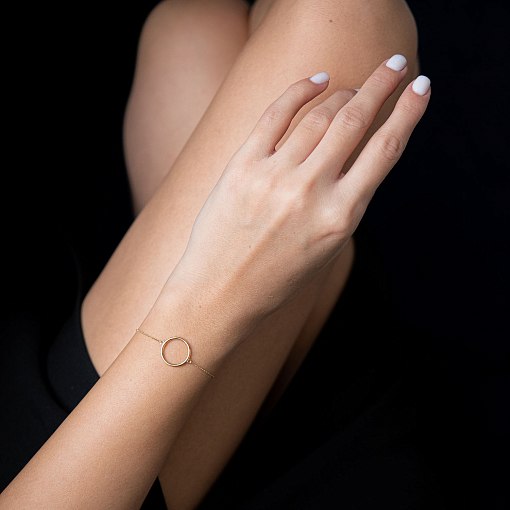 Браслет "Круговорот" в желтом золоте б04575 2