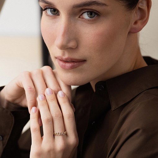 Кольцо "Цепочка" в желтом золоте к07190 15