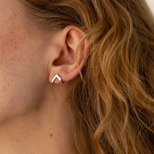 Золотые серьги - пусеты "Акцент" с07519 3