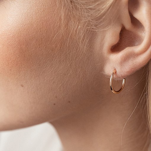 Серьги - пусеты "Келли" в красном золоте с07748 7