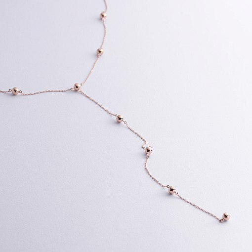 Колье - галстук "Шарики" в красном золоте кол02489