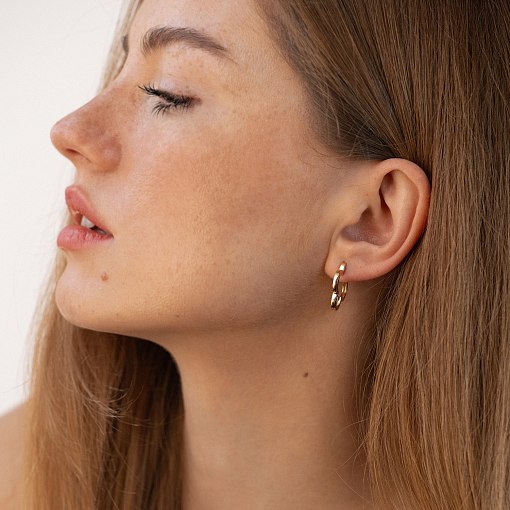 Серьги "Клевер" в красном золоте с06972 4