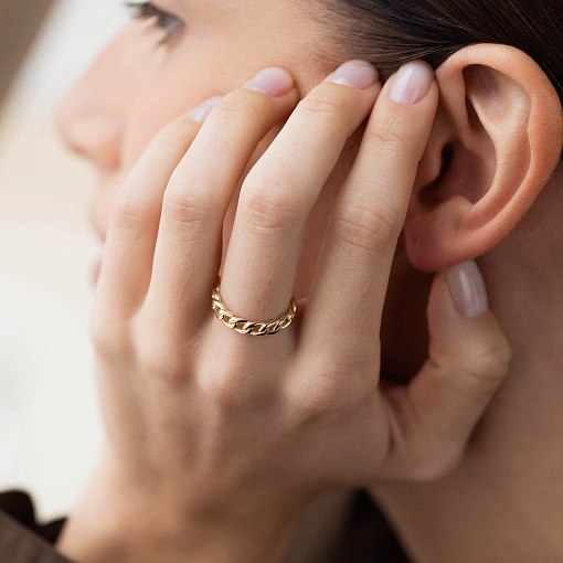 Кольцо "Цепочка" в желтом золоте к07190 13