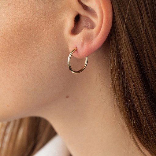 Серьги - кольца в желтом золоте с08488 2