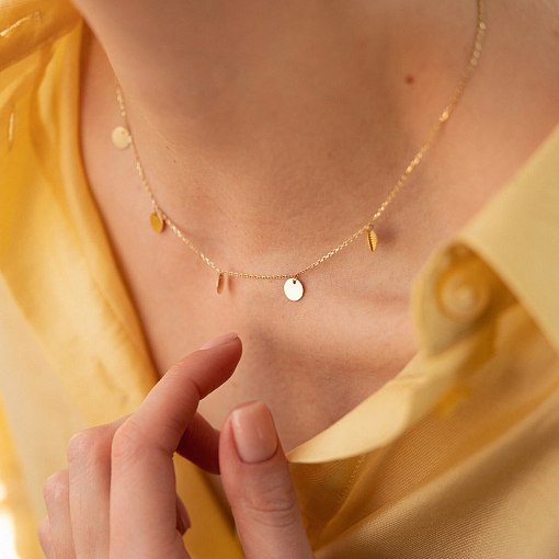 Золоте кольє-чокер з монетками 5 шт кол01432 11