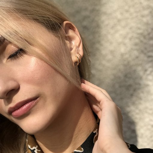 Серьги-кольца в желтом золоте с06457 12