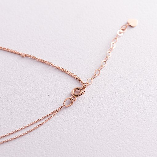 Подвійне золоте кольє - краватка з фіанітами кол02098 4