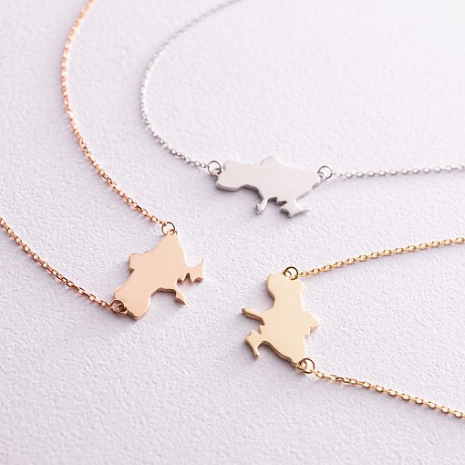 Колье "Моя Украина" в желтом золоте (возможна гравировка) кол02299 6