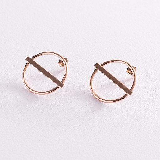 Золотые серьги - пусеты "Баланс" с07788 6