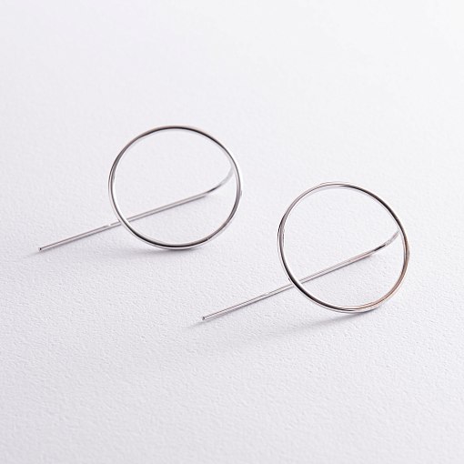 Серьги "Геометрия" в белом золоте с07881 2