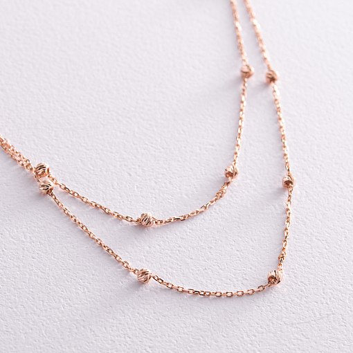 Двойное колье "Шарики" в красном золоте кол02346