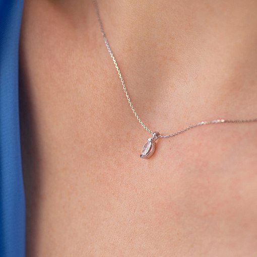 Золоте кольє з одним каменем (діамант) колб0105z 4