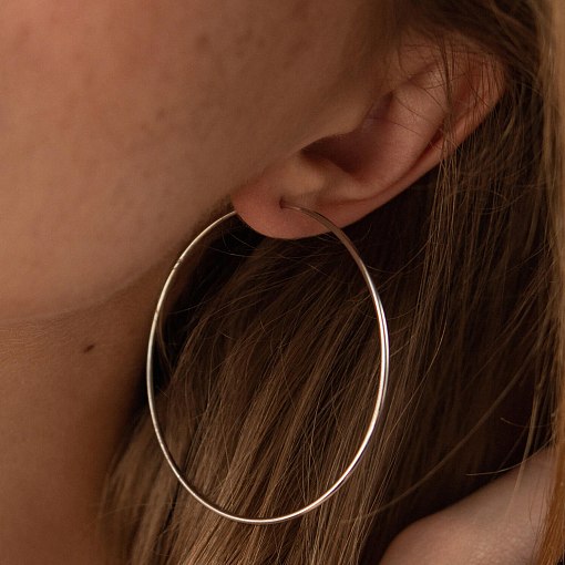 Серьги - кольца в белом золоте (5.3 см) с08532 9