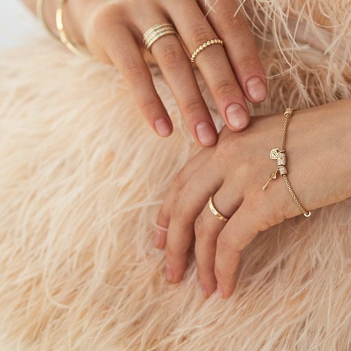 Золота Каблучка в стилі мінімалізм к05332 6