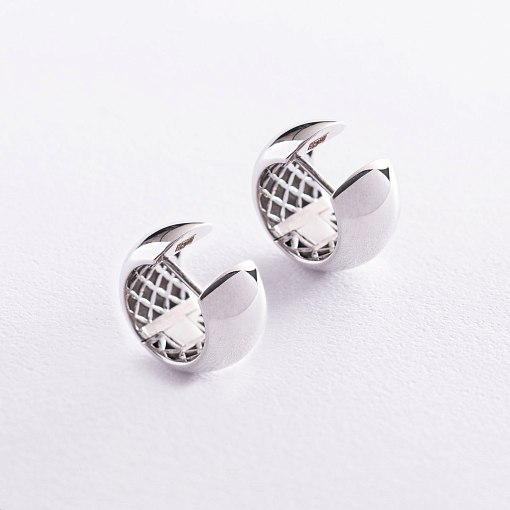 Серьги - кольца в белом золоте с07050 8