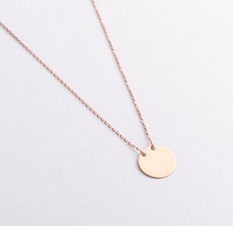 Колье "Монетка" в красном золоте (возможна гравировка) кол02611 №2