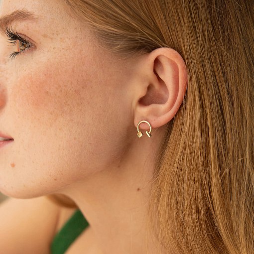 Серьги - пусеты "Дарси" в желтом золоте с08318 4