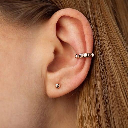 Серьга - каффа "Mona" в красном золоте с08847 4