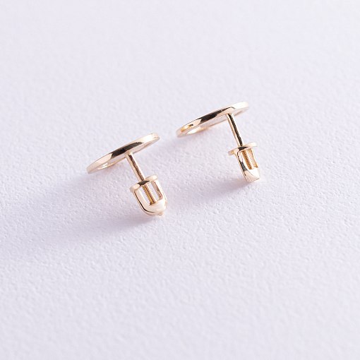 Серьги - пусеты "Искренность" в желтом золоте с06996 4