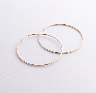 Серьги - кольца в желтом золоте (5.3 см) с08770 №2