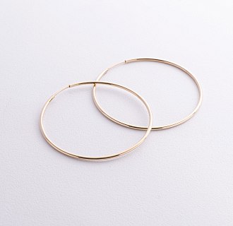 Сережки - кільця в жовтому золоті (5.3 см) с08770 №2