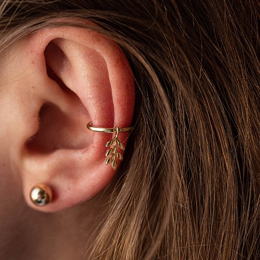 Серьги - пусеты "Шарики" в желтом золоте (6 мм) с06755 2