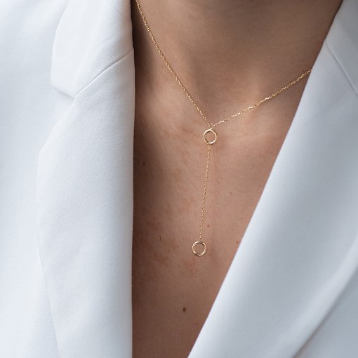 Колье "Кружочки" в желтом золоте кол01842 3