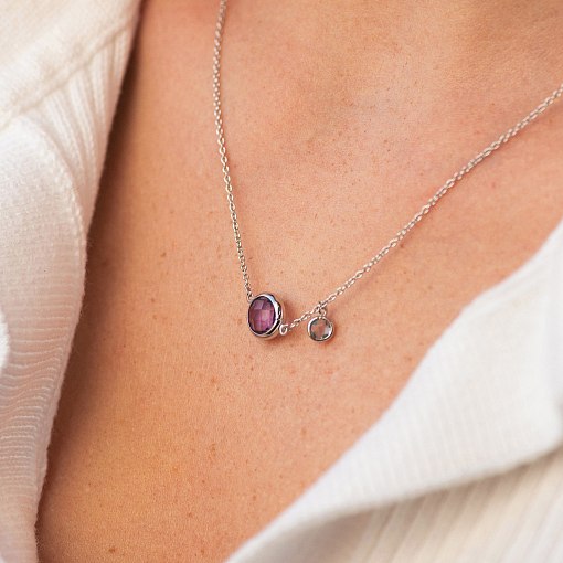 Золоте кольє (аметист, топаз) кол01858 9