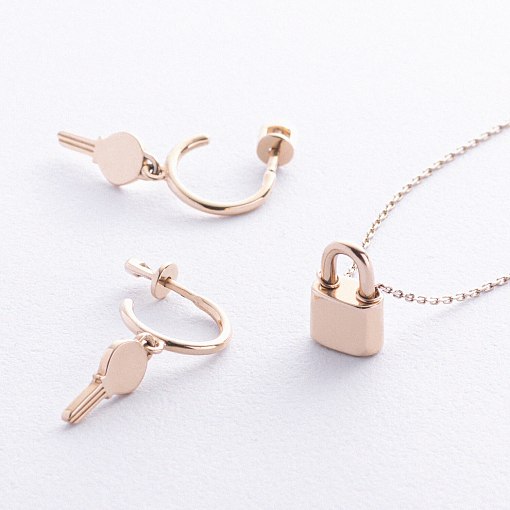 Колье "Замочек" в желтом золоте кол01895 9