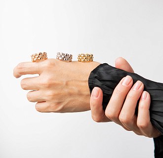 Кольцо "Charlie" в желтом золоте к08380 №12