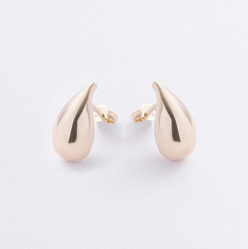 Серьги - пусеты "Megan" в желтом золоте с09268 2