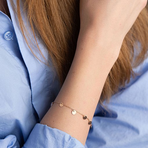 Браслет "Монетки" в красном золоте б04532 3