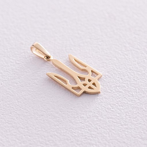 Кулон "Герб Украины - Тризуб" в желтом золоте п03744 6