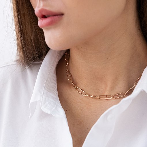 Колье "Фантазия" в красном золоте кол01915 3