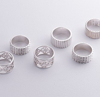 Широкое серебряное кольцо "Дженна" 112694 №10