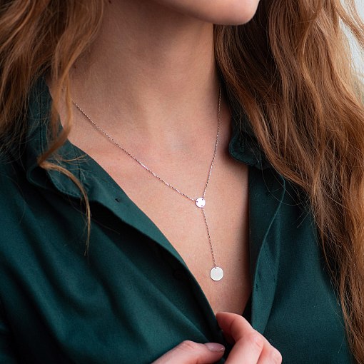 Кольє Монеточка в білому золоті (можливе гравіювання) кол01480