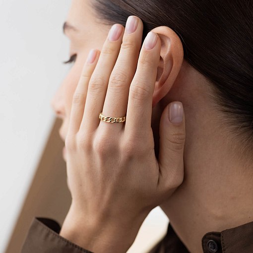 Кольцо "Цепочка" в желтом золоте к07190 12