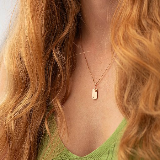 Кулон "Сердечко" для гравировки (красное золото) п03243 6