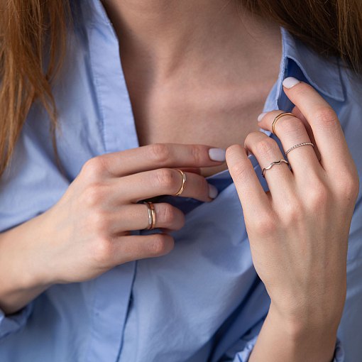 Кольцо "Шарики" в белом золоте к06630 11