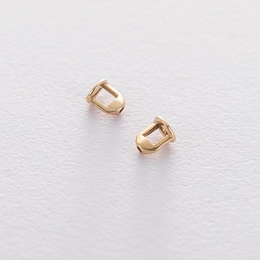 Серьги-пусеты Большие капельки в желтом золоте 1.7*1.2 см с06316 3