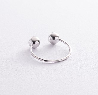 Кольцо "Шарики" в белом золоте к07508 №13